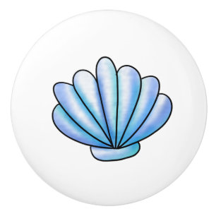 Blue Seashell Coastell Beach House Keramikknauf