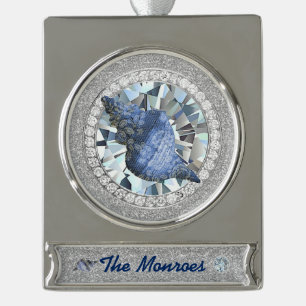 Blue Seashell Jewel Banner-Ornament Silber