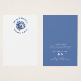 Blue Seashell Logo Ohrring-Display-Karte