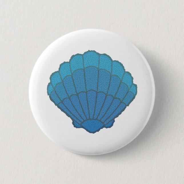 Blue Seashell Mosaic Button (Vorderseite)