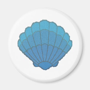 Blue Seashell Mosaic Magnet