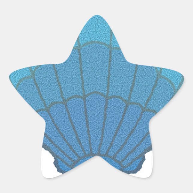 Blue Seashell Mosaic Stern-Aufkleber (Vorderseite)