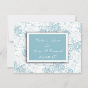 Blue Seashells Baby Duschberatung und Wunschkarten Hinweiskarte