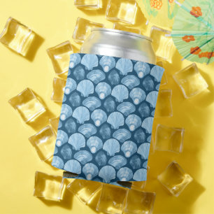 Blue Seashells Can Coolers - Coastal Themed Dosenkühler