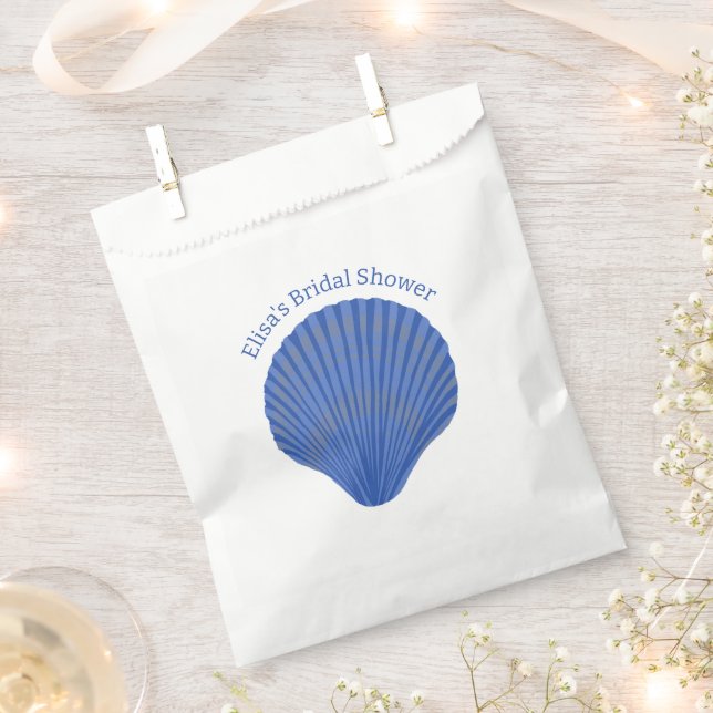 Blue Seashells CUSTOM Beach Bridal Dusche Geschenktütchen (Ausgeschnitten)
