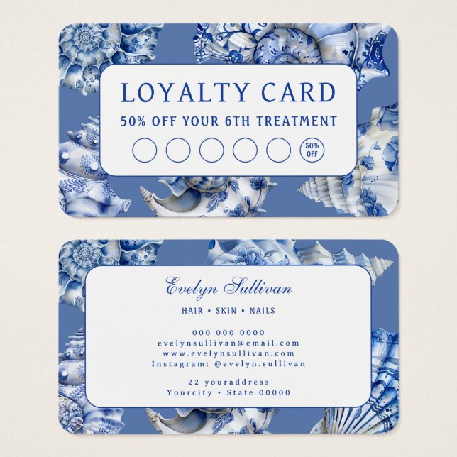 Blue Seashells Loyalkarte (Vorne & Hinten)