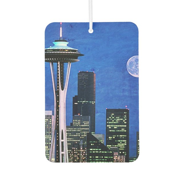 Blue Seattle Downtown Skyline Autolufterfrischer (Vorderseite)