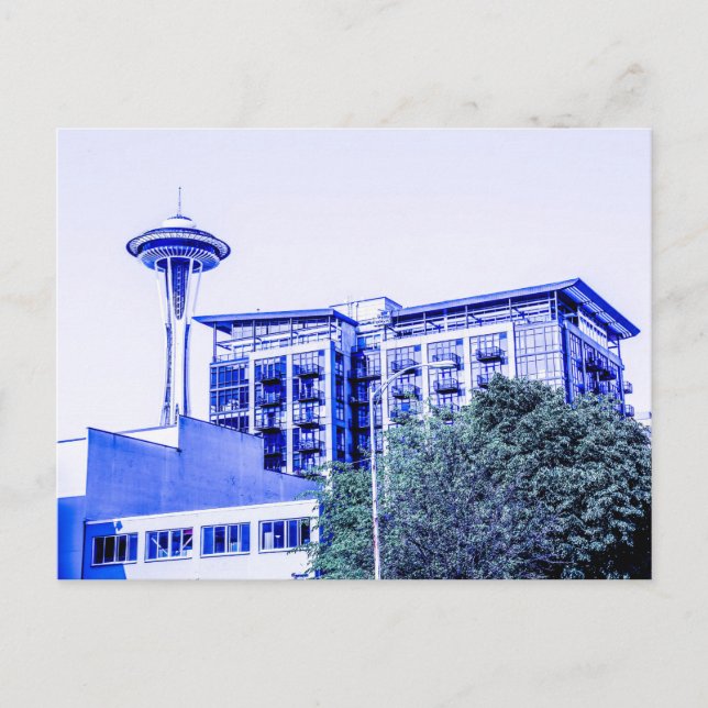 Blue Seattle Postkarte (Vorderseite)