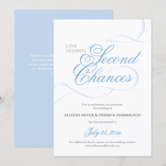 Blue Second Chances Hochzeitspause Einladung