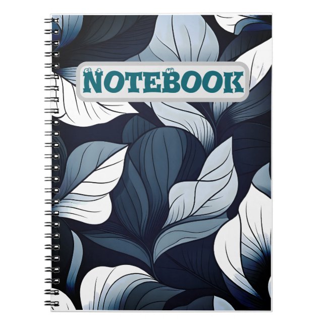 Blue Serenity Leaf Notebook Notizblock (Vorderseite)