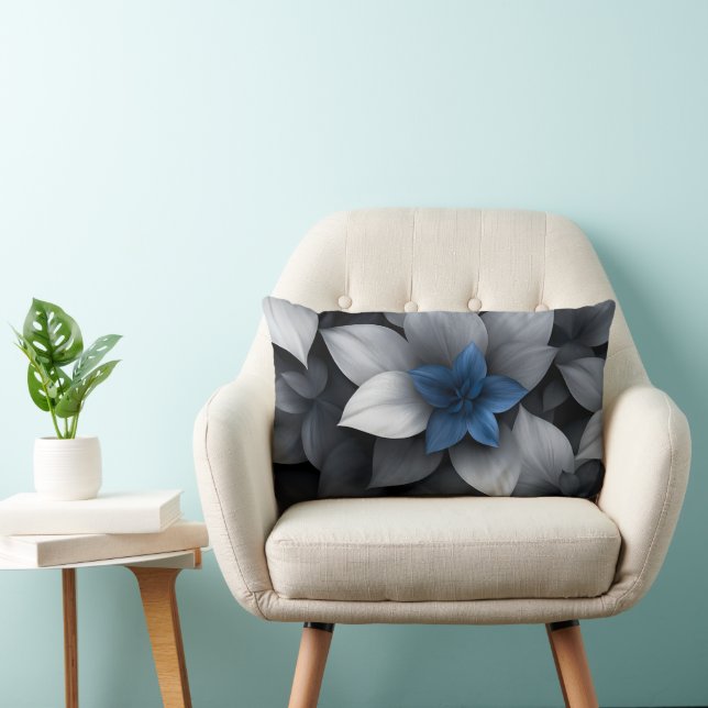 Blue Serenity Petals Lendenkissen (Stuhl )
