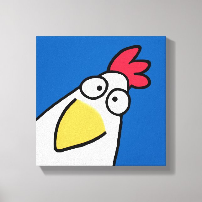 Blue SERIOUS CHICKEN von Sandra Boynton Leinwanddruck (Vorderseite)