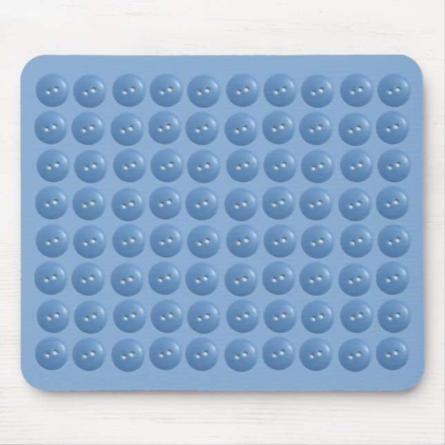 Blue Sewing Buttons Blue Pattern Mousepad (Vorne)