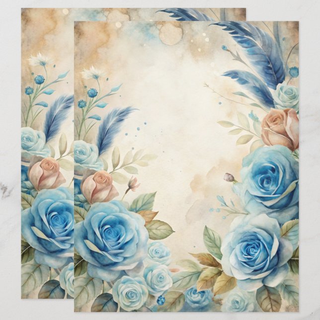 Blue Shabby Chic Scrapbook (Vorne/Hinten)