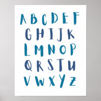 Blue Shades Alphabet Hauptstadt Letters Kids Room