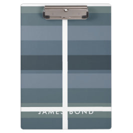 Blue Shades Ombre Simple Strip Personalize Name Klemmbrett