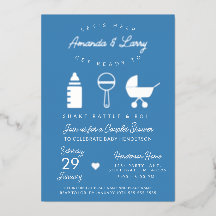 Blue Shake Rattle and Roll Baby Dusche