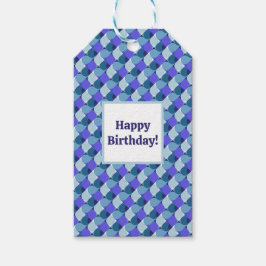Blue Shapes Geburtstag Geschenkanhänger