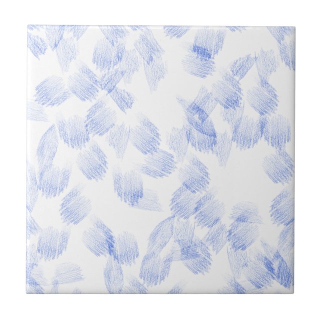 Blue Shapes Pattern Ceramic Tile Fliese (Vorderseite)