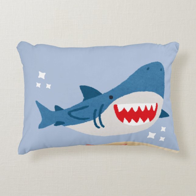 Blue shark accent pillow dekokissen (Vorderseite)