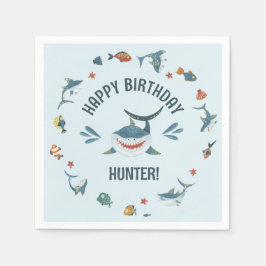 Blue Shark Themed Geburtstagsparty Napkins Serviette