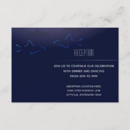 Blue Shark Wedding Reception Information Card Einladung