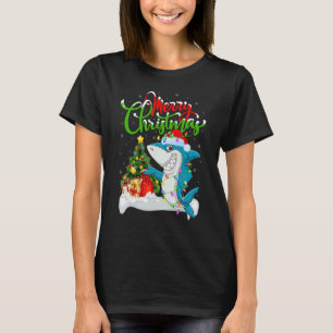 Blue Shark Xmas Dekorationen Santa Blue Shark Chr T-Shirt