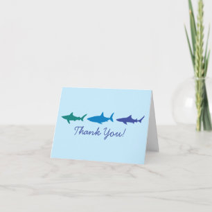 Blue Sharks Niedlich Kid's Danke Stationary Cards