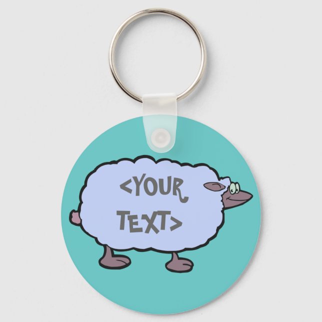 Blue Sheep, <YOUR TEXT> Schlüsselanhänger (Vorderseite)