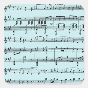 Blue Sheet Music Quadratischer Aufkleber