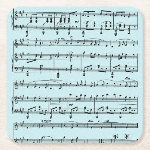 Blue Sheet Music Rechteckiger Pappuntersetzer