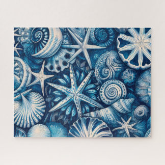 Blue Shells Beach Batik Starfish Sand Dollar
