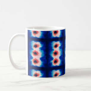 Blue Shibori Muster Gefärbte Krawatte Art Kaffeetasse