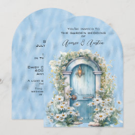 Blue Shimmer Garden Door Daisy Einladung