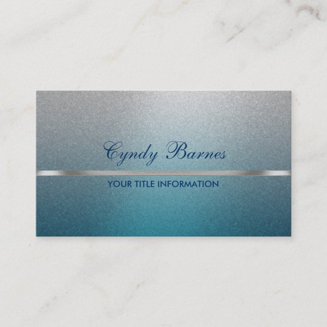 Blue Shimmer mit Silver Business Card Visitenkarte (Vorderseite)