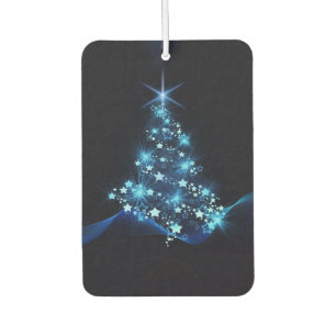Blue Shine of Stars on Christmas Tree Dark Autolufterfrischer