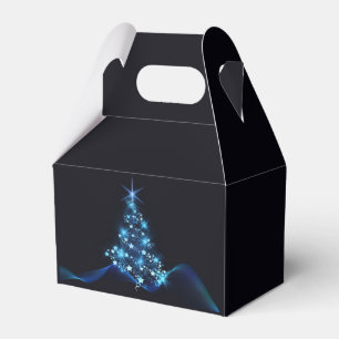 Blue Shine of Stars on Christmas Tree Dark Geschenkschachtel