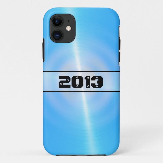 Blue Shiny Stainless Steel Metal 10 Case-Mate iPhone Hülle (Rückseite)