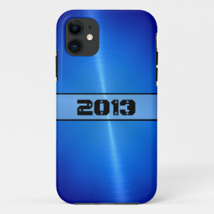 Blue Shiny Stainless Steel Metal 9 iPhone 11 Hülle