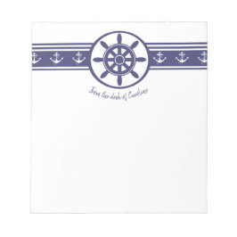 Blue Ships Wheels Personalisiert Notepad Notizblock