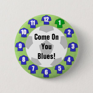 Blue Shirts - Football Flag Button Abzeichen