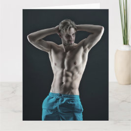 Blue Shorts Hot Typ Grußkarte Karte