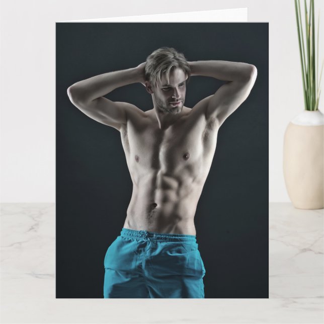 Blue Shorts Hot Typ Grußkarte Karte (Vorderseite)