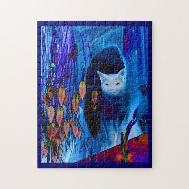 Blue Siamese Cat Abstrakt Animal Art (Vertikal)