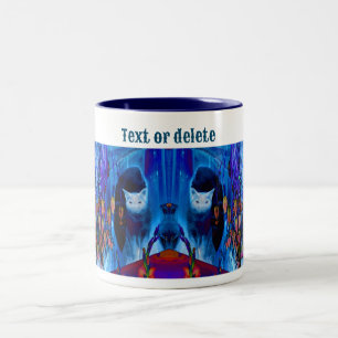 Blue Siamese Cat Abstrakt Animal Art Personalisier Zweifarbige Tasse