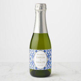 Blue Sicilian Gemustert Mini Fizz Flaschenetikett