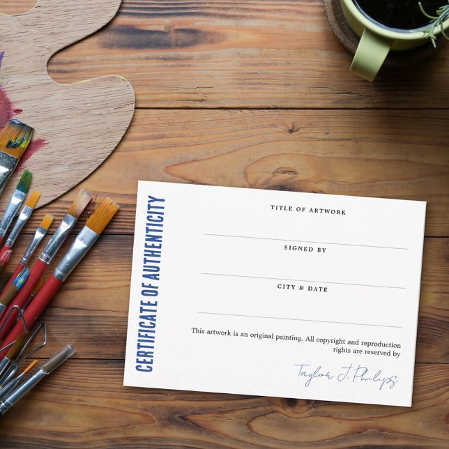 Blue Signature Script Certificate of Authenticity (Von Creator hochgeladen)