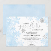 Blue Silber Schneeflocken Dusche von Mail Baby Dus