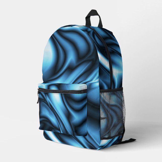 Blue Silk Bedruckter Rucksack (Rückseitige Ecke Rechts)