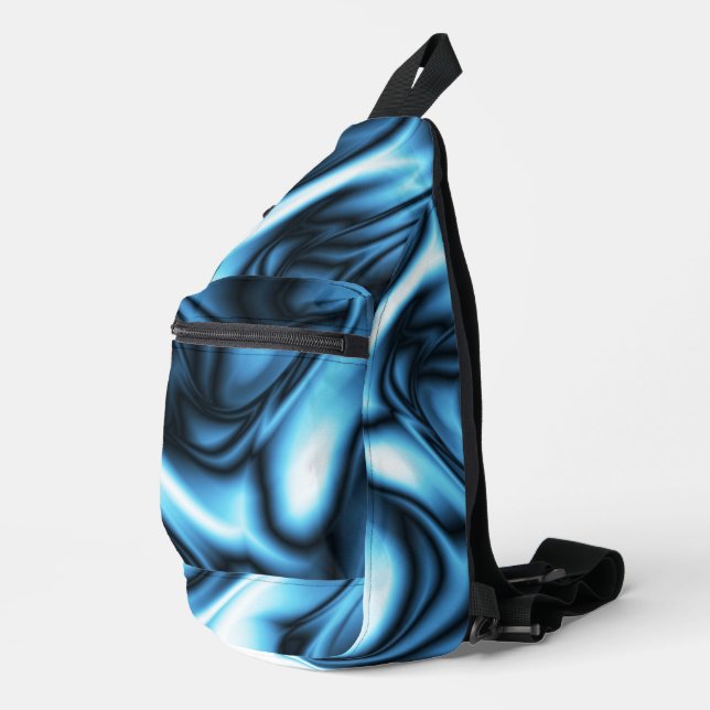 Blue Silk Crossbody Bag (Rechte Ecke)